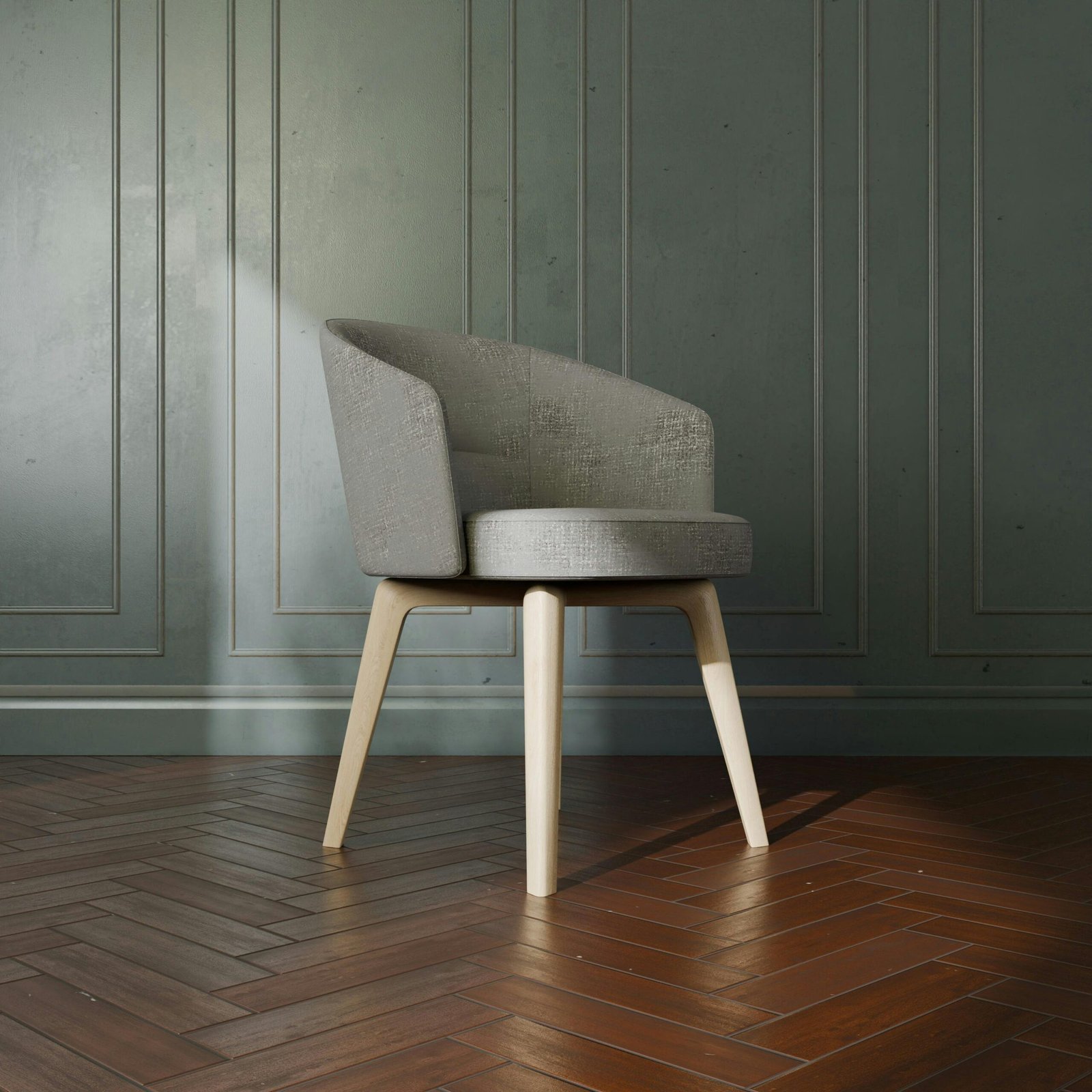 Modern Chair Render in Photoshoot Scene